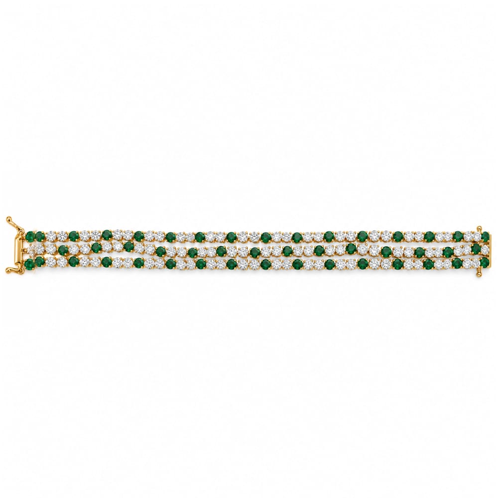 Elegant Royal Green Radiance Diamond Bracelet