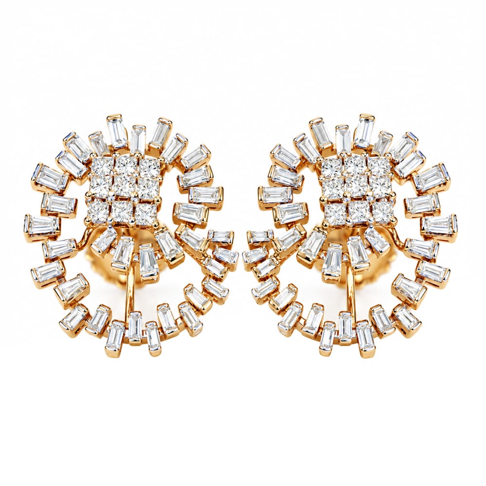 Royal Radiance Sunburst Diamond Earrings