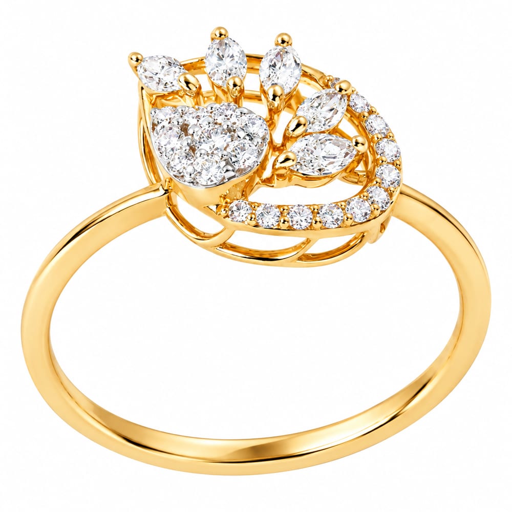 Luminous & Sparkling Floral Diamond Ring