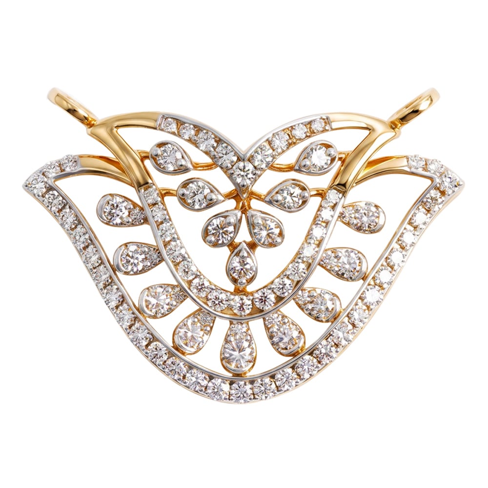Elegant Royal Motif Tanmania Diamond Pendant